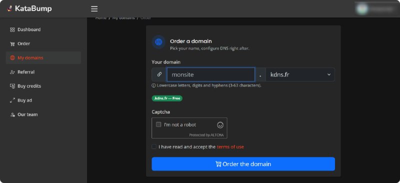 KataBump | 全新免费域名 kdns.fr 开放注册，支持托管 Cloudflare！之前有群友在群里分享过这个，我一直没顾上发，现在发已经“火星”了，就当个补档吧！还没上车的小伙伴可以看看